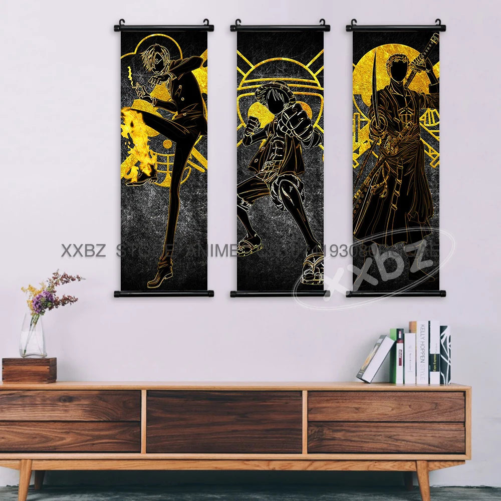 ONE PIECE Scrolls Pictures Canvas Luffy Hanging Paintings Nami Wall Art Zoro Anime Posters Sanji Latest Bedroom Robin Home Decor - One Piece Merchandise - Free Shipping Buy Now