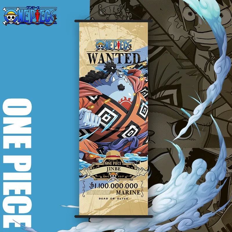 Bandai One Piece Poster Hängendes Bild Luffy Nami Zoro Zweidimensionale Peripherie-Tapeten-Dekoration Scroll Poster 25*70cm