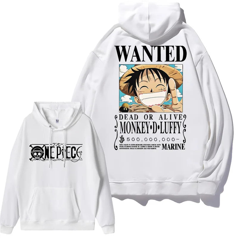 Luffy Zoro Shanks Nico Robin Bedruckter lockerer Kapuzenpullover Anime One Piece Bounty Wanted Order Lässige Mode Jungen Mädchen Sweatshirt