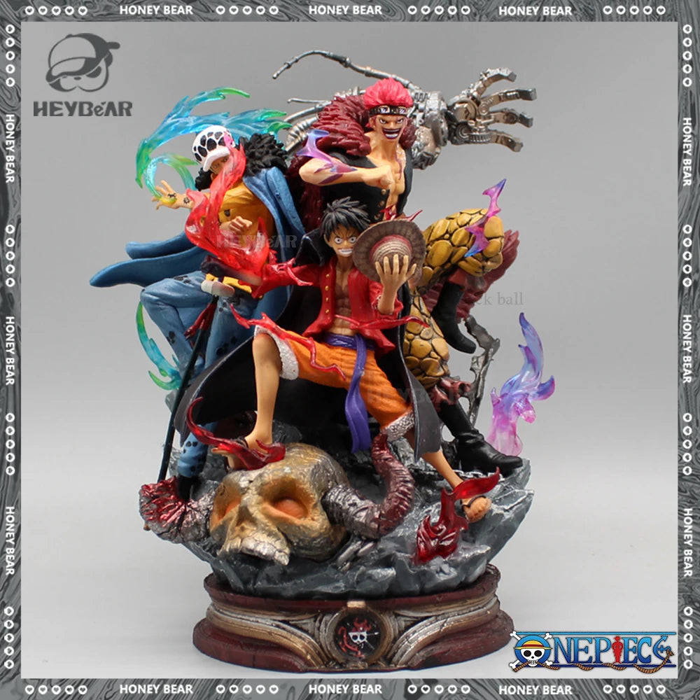 22cm One Piece Figurine Three Captain Anime Figure Kid Law Luffy Action Pvc Model Statue Doll Collection Decoration Toys Gifts - One Piece Merchandise - Free Shipping Buy Now
