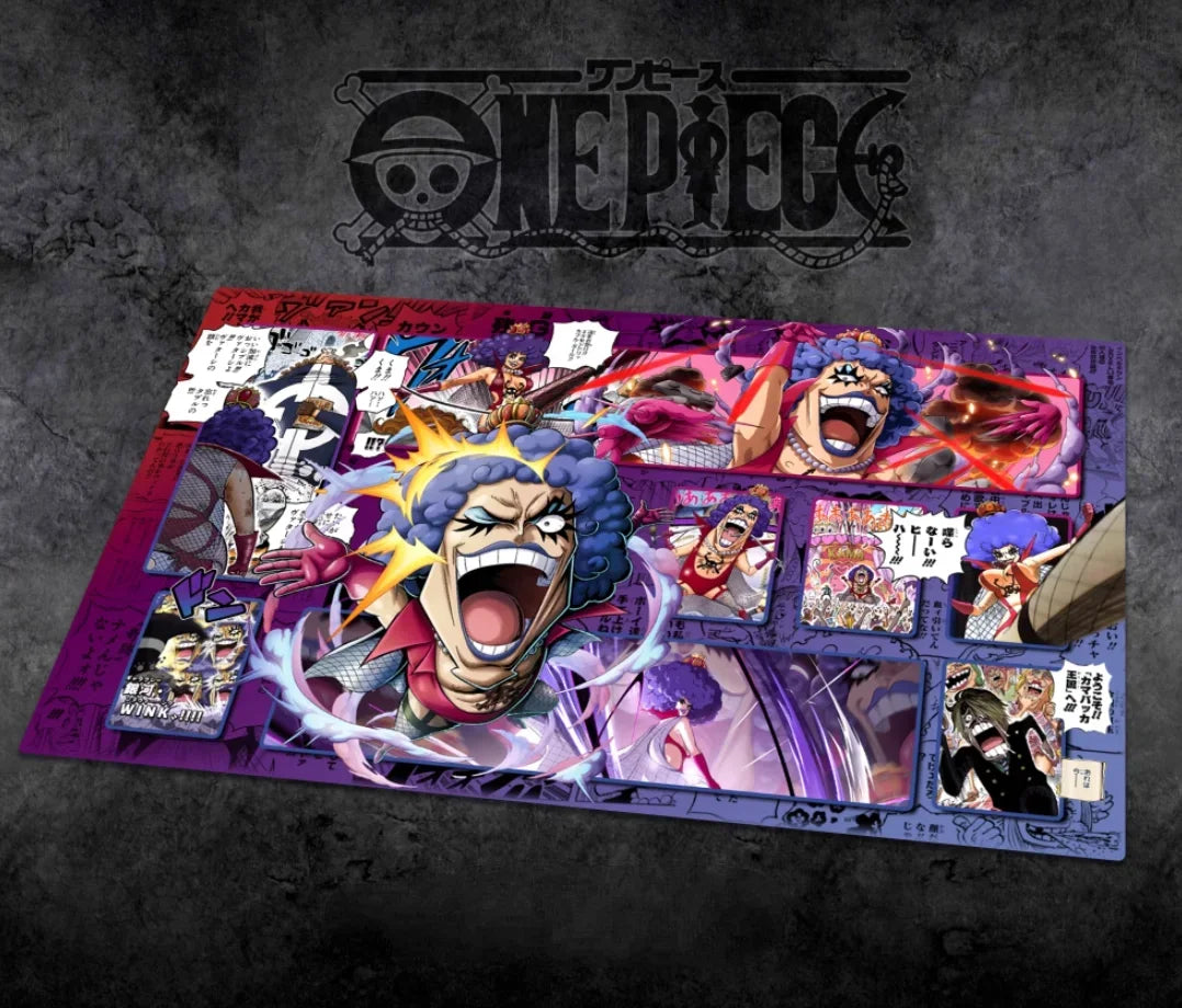 OPCG One Piece Dedizierte SPIELKARTEN-Spielmatte Battle Against Rebecca Roronoa Zoro Trafalgar Law Comic-Serie Spielzeuggeschenke 60 * 35 cm