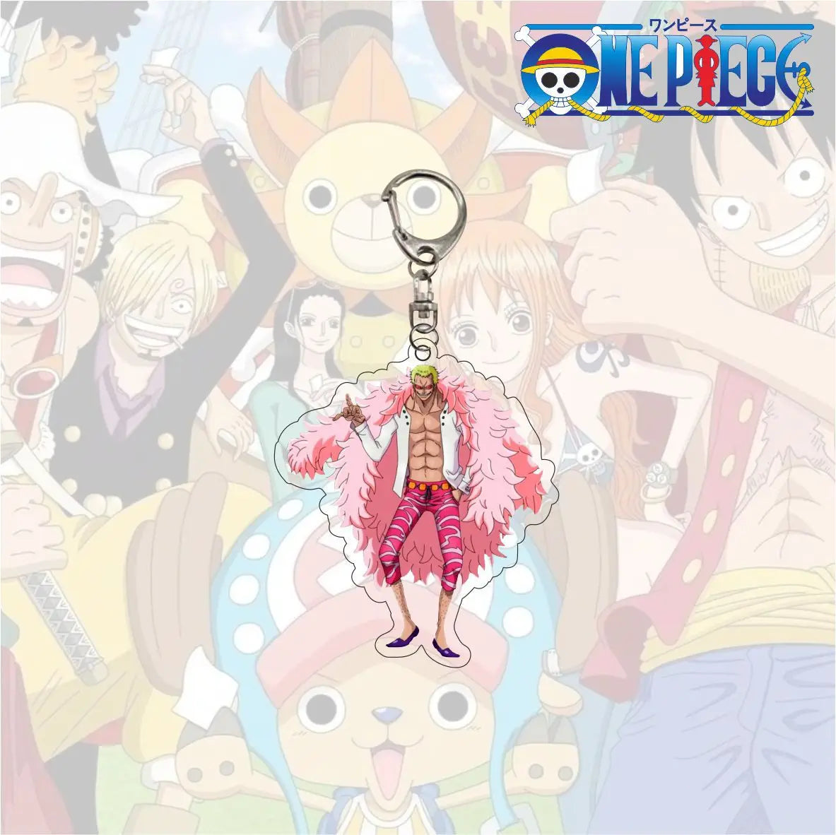 Anime One Piece Trafalgar Law Charlotte Katakuri Nico Robin Nami Chopper Lysop Acryl Schlüsselanhänger Schlüsselanhänger Anhänger Figur Geschenke