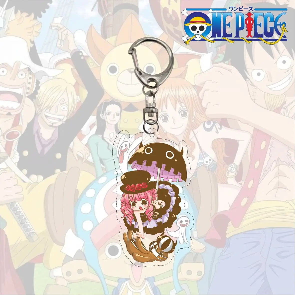 Anime One Piece Trafalgar Law Charlotte Katakuri Nico Robin Nami Chopper Lysop Acryl Schlüsselanhänger Schlüsselanhänger Anhänger Figur Geschenke