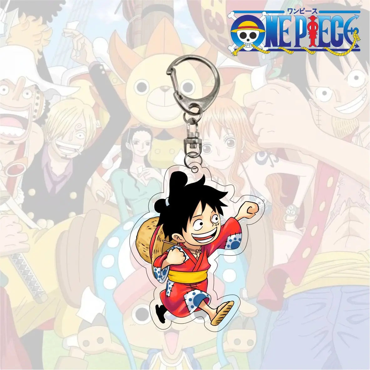 Anime One Piece Trafalgar Law Charlotte Katakuri Nico Robin Nami Chopper Lysop Acryl Schlüsselanhänger Schlüsselanhänger Anhänger Figur Geschenke