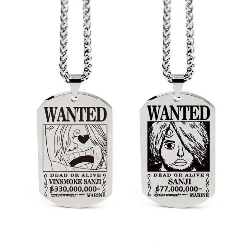 One Piece Anhänger Damen Halskette Japanisches Anime Zubehör Cosplay Luffy Zoro Sanji Manga Titan Schmuck Herren Halskette Geschenk