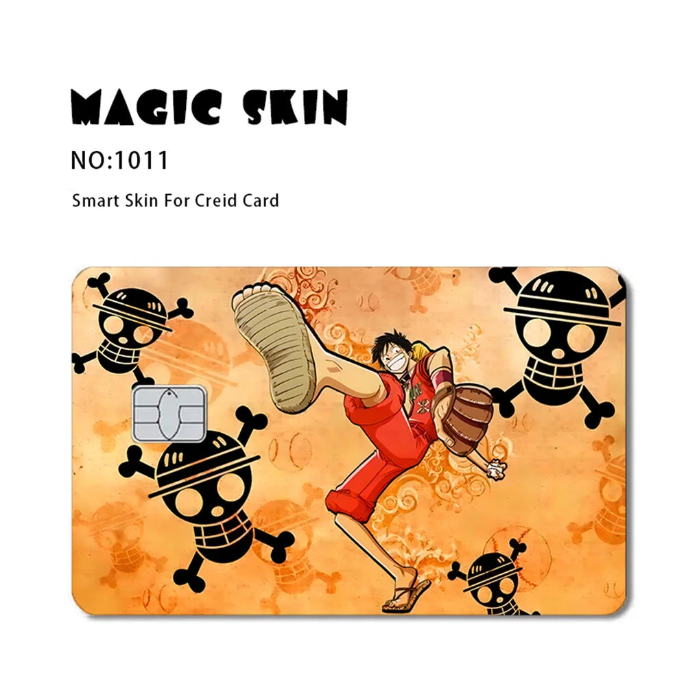 Anime ONE PIECE Luffy Zoro Ace Robin2.5D HD Matt 3M PVC-Aufkleberfolie Klebeband Skin für Kreditkarten-Debitkarten-Aufkleber