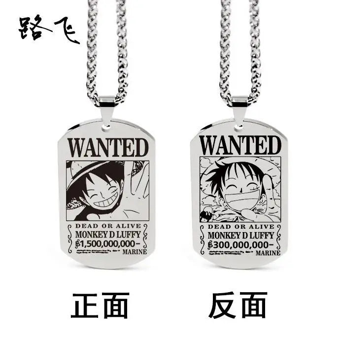 Anime One Piece Necklace Luffy Ace Chopper Zoro Sanji Wanted Pendant Men Women Couples Necklace Fashion Accessories Xmas gift - One Piece Merchandise - Free Shipping Buy Now