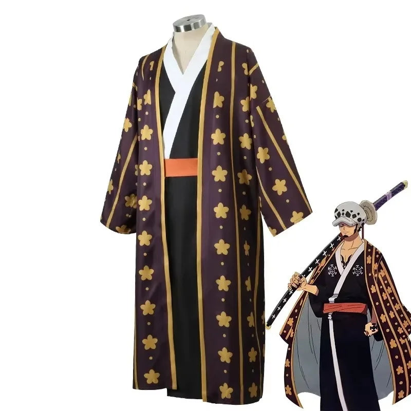 Trafalgar Law Cosplay Costume Anime Figures Digital Printing Kimono Uniform Full Set Halloween Carnival Party Suit Man - One Piece Merchandise - Free Shipping Buy Now