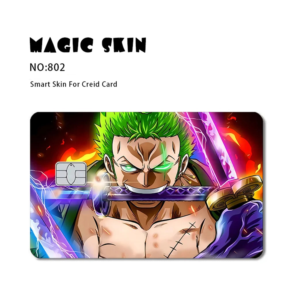 Anime ONE PIECE Luffy Zoro Ace Robin2.5D HD Matt 3M PVC-Aufkleberfolie Klebeband Skin für Kreditkarten-Debitkarten-Aufkleber