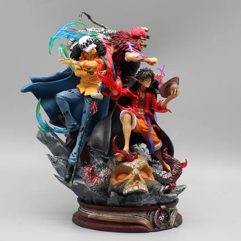 22cm One Piece Figurine Three Captain Anime Figure Kid Law Luffy Action Pvc Model Statue Doll Collection Decoration Toys Gifts - One Piece Merchandise - Free Shipping Buy Now