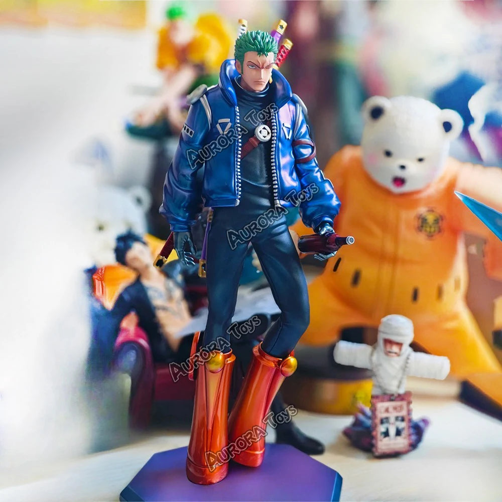9,44 Zoll/24 cm Anime One Piece Figur Egghead Zoro Figur PVC Actionfiguren Sammlung Modell Spielzeug Geschenke