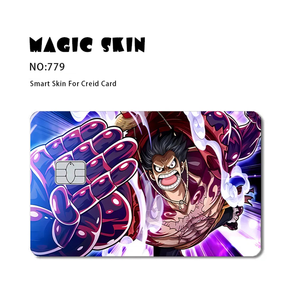 Anime ONE PIECE Luffy Zoro Ace Robin2.5D HD Matt 3M PVC-Aufkleberfolie Klebeband Skin für Kreditkarten-Debitkarten-Aufkleber