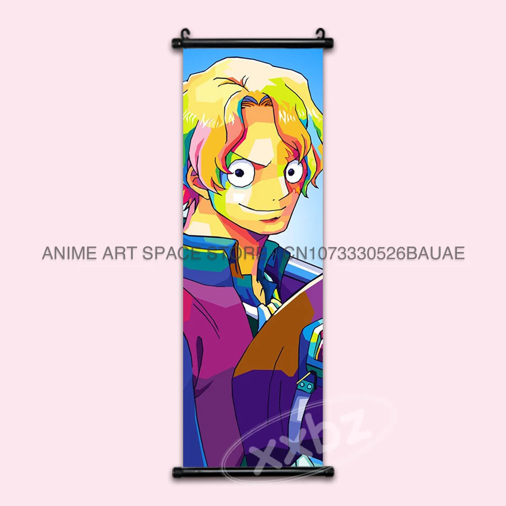 ONE PIECE Hanging Painting Anime Scrolls Picture Law Home Decor Prints Nami Wall Art Luffy Poster Roronoa Zoro Canvas Nico Robin