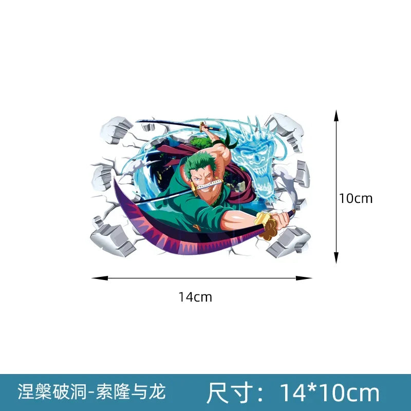 One Piece Luffy Autofensteraufkleber Anime Zoro Heckscheibenaufkleber Dekorative Aufkleber Cartoon Auto Scratch Masking Film Geschenke