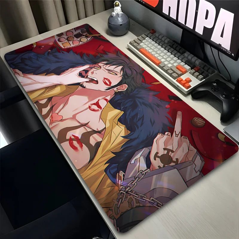 XXL Gaming-Zubehör Gamer-Tastatur-Schreibtischunterlage O-one P-piece Trafalgar D Water Law Rutschfestes Laptop-Mauspad 900X400 Mauspads