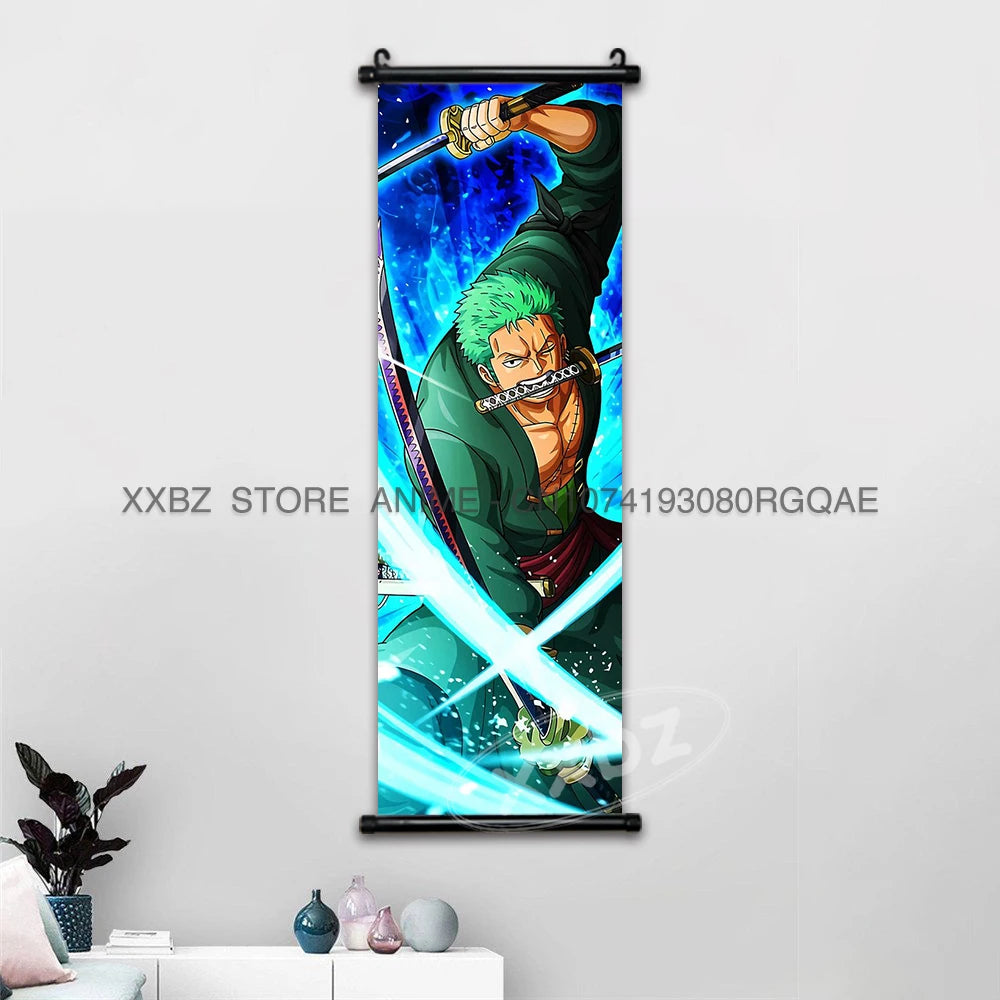 ONE PIECE Scrolls Picture Anime Canvas Hanging Painting Luffy Poster Zoro Home Decor Nami Wall Art Ace Cartoon Robin wallpaper - One Piece Merchandise - Free Shipping Buy Now