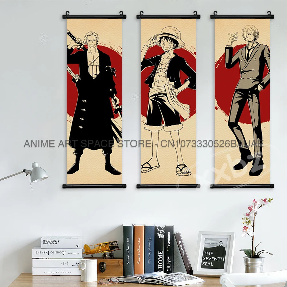 ONE PIECE Hanging Painting Anime Posters Zoro Wall Art Nami Canvas Home Decor Nico Robin Latest Bedroom Vintage Scrolls Pictures - One Piece Merchandise - Free Shipping Buy Now