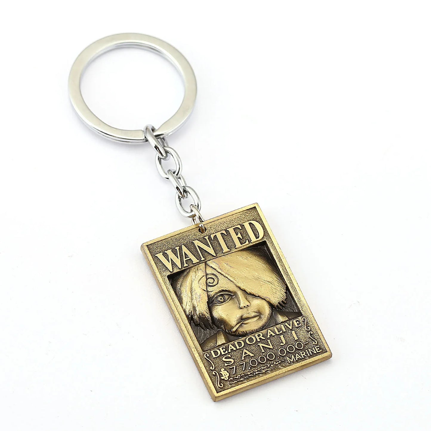 Porte-clés en métal avec affiche de recherche One Piece, Luffy Ace, Sanji, Nami, Robin, Zoro, Chopper, Trafalgar Law, pendentifs pour voiture