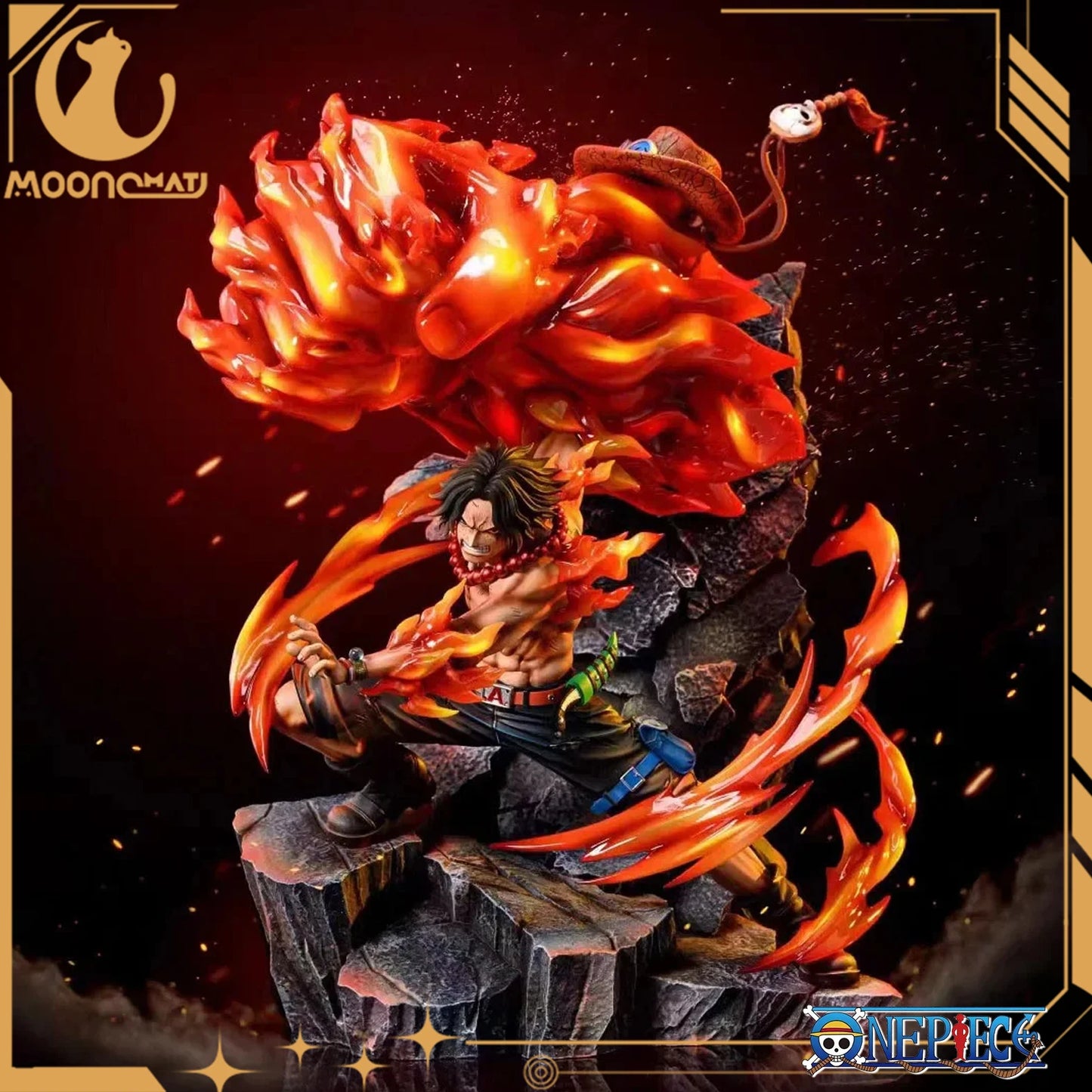 One Piece Anime Figuren Ace 18cm Figur Portgas D Ace Feuerfaust Action Statue PVC Modell Puppe Sammlerstück Zimmer Decora Spielzeug Geschenke