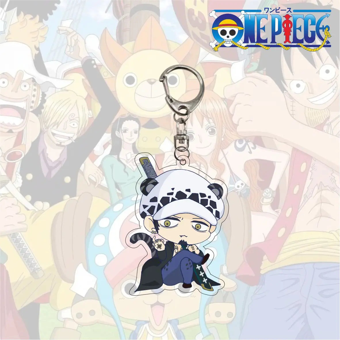 Anime One Piece Trafalgar Law Charlotte Katakuri Nico Robin Nami Chopper Lysop Acryl Schlüsselanhänger Schlüsselanhänger Anhänger Figur Geschenke