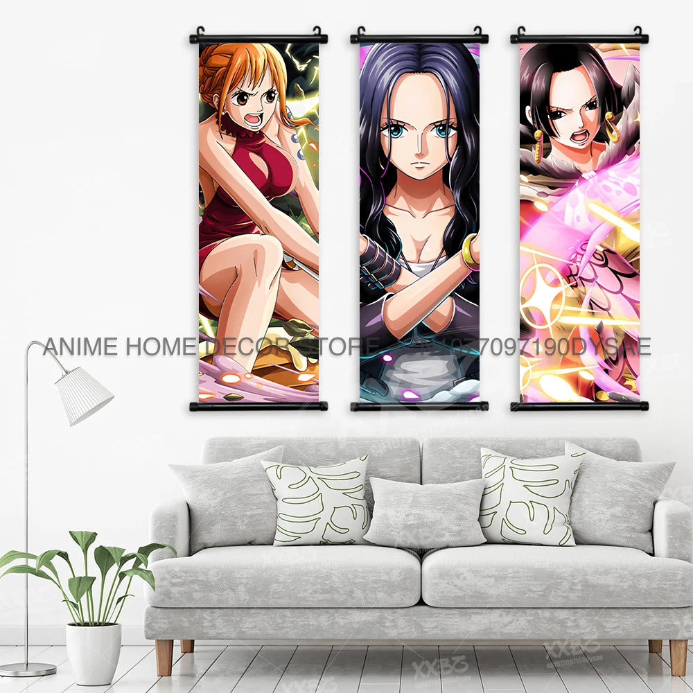 ONE PIECE Posters Anime Monkey D. Luffy Hanging Painting Kaido Home Decor Nico Robin Wall Artwork Garp Scroll Picture Nami Mural - One Piece Merchandise - Free Shipping Buy Now