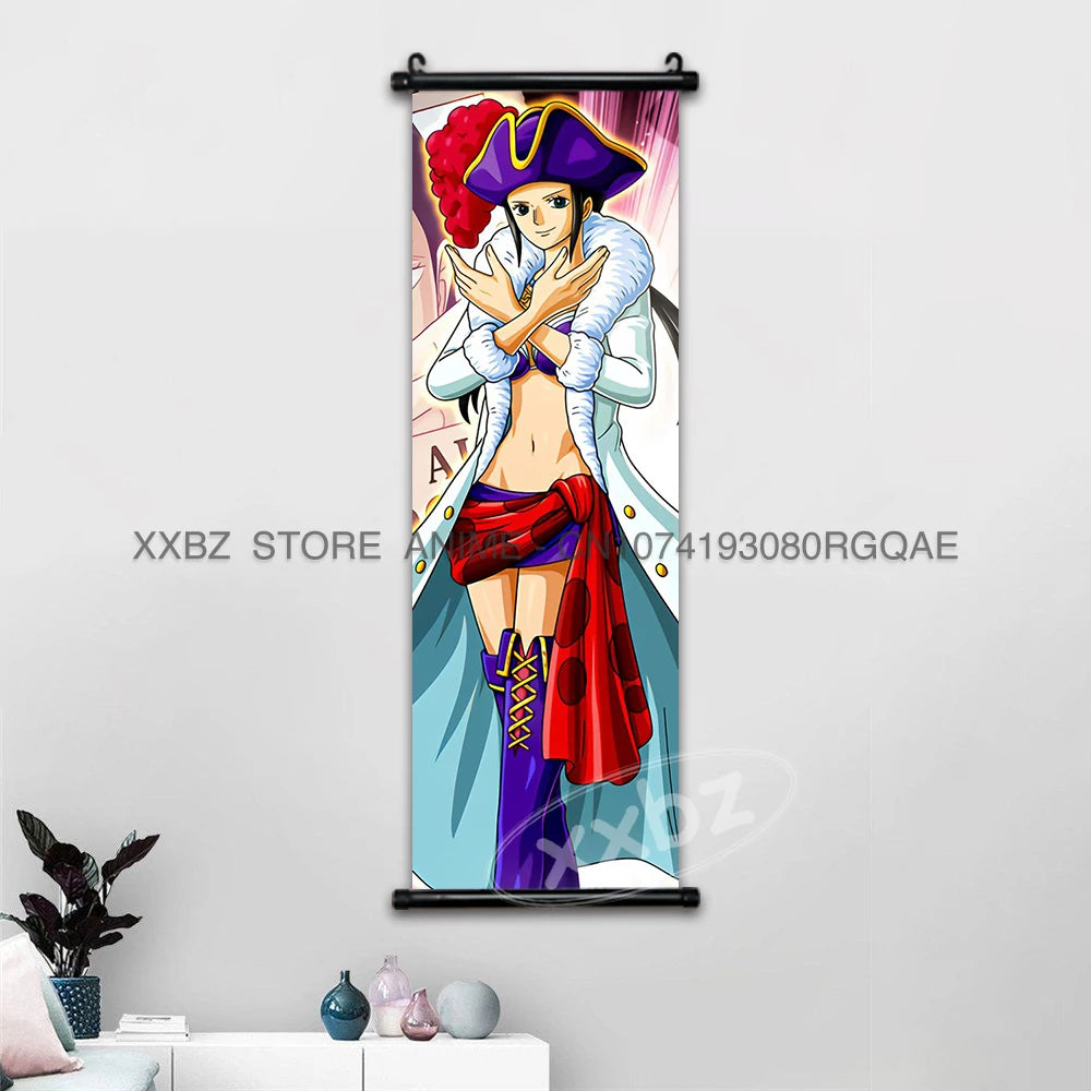 ONE PIECE Scrolls Picture Anime Canvas Hanging Painting Luffy Poster Zoro Home Decor Nami Wall Art Ace Cartoon Robin wallpaper - One Piece Merchandise - Free Shipping Buy Now