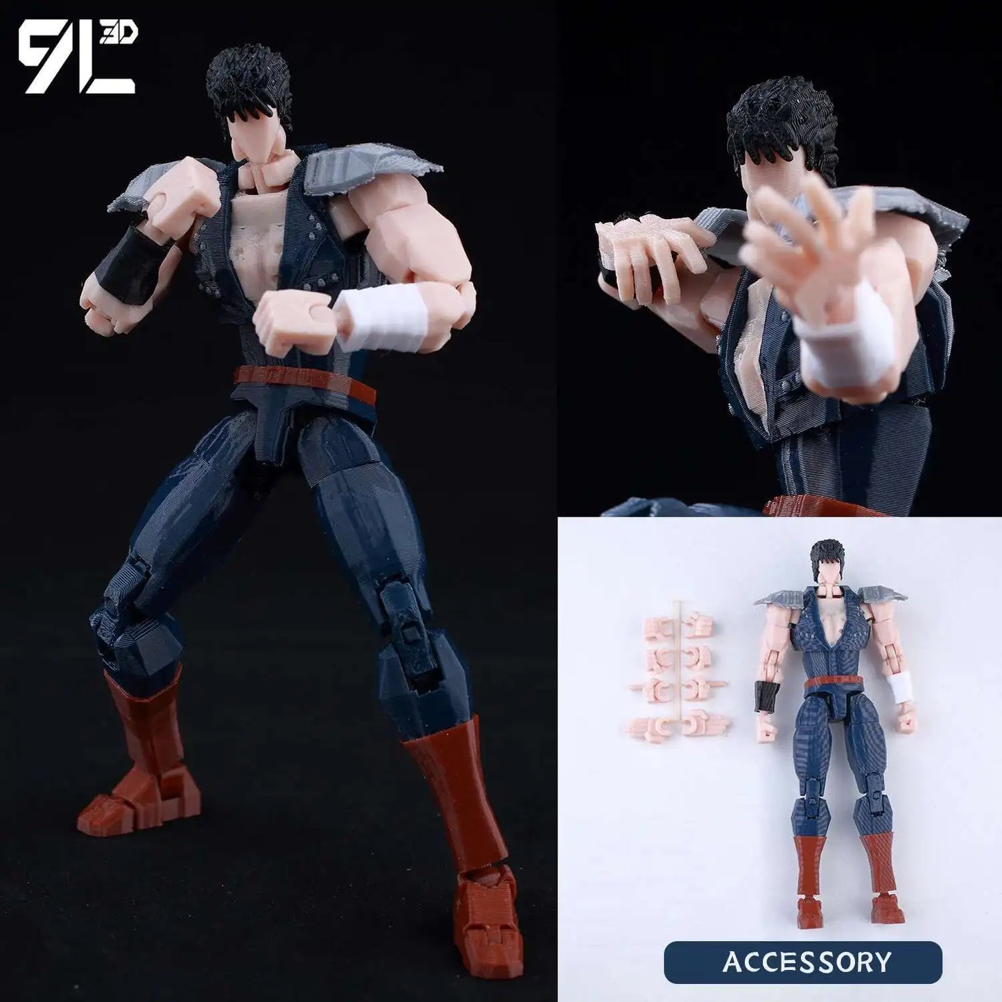 9L 3D-gedruckte Roronoa Zoro One Piece Lucky Dummy, 13 bewegliche Shapeshift-Actionfiguren, Schaufensterpuppen-Spielzeug für Anime-Liebhaber