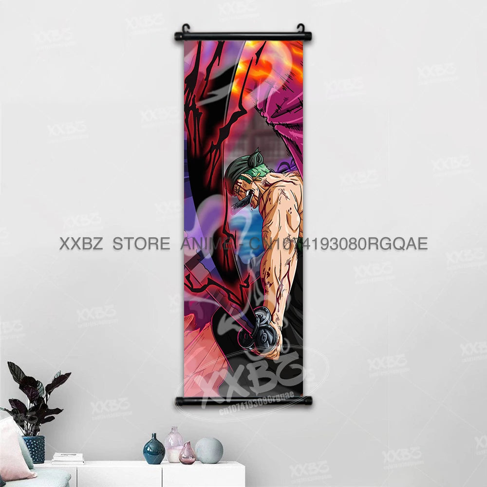ONE PIECE Scrolls Pictures Sabo Wall Art Kid Pirates Anime Posters Nico Robin Hanging Painting Trafalgar D.Water Law Home Decor
