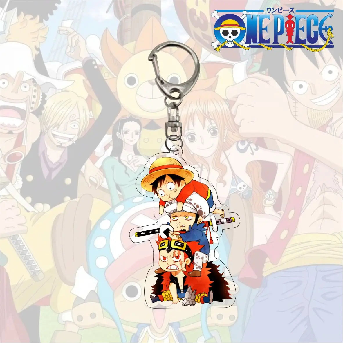 Anime One Piece Trafalgar Law Charlotte Katakuri Nico Robin Nami Chopper Lysop Acryl Schlüsselanhänger Schlüsselanhänger Anhänger Figur Geschenke