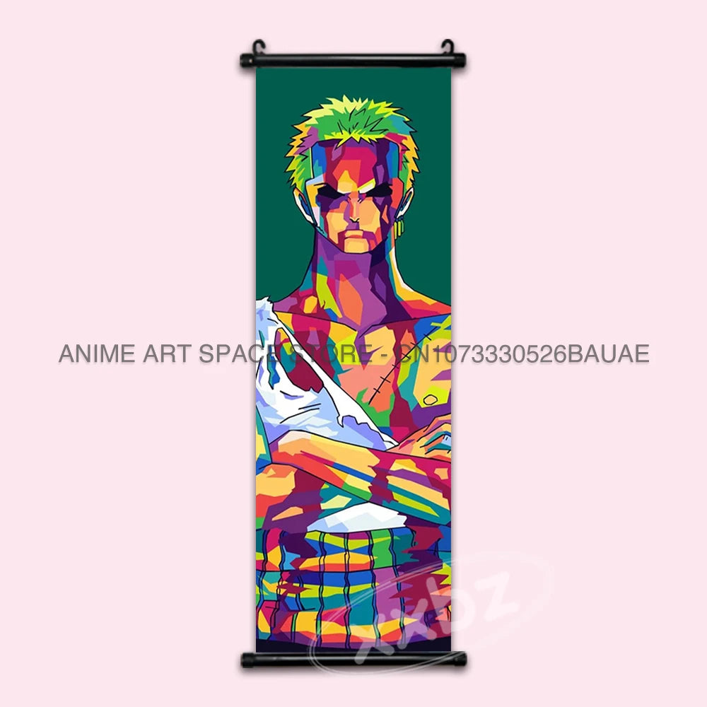 ONE PIECE Hanging Painting Anime Scrolls Picture Law Home Decor Prints Nami Wall Art Luffy Poster Roronoa Zoro Canvas Nico Robin