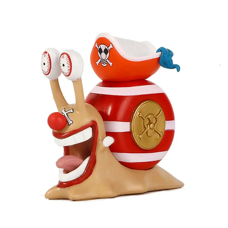 One Piece Den Den Mushi Anime Figur Luffy Ace Zoro Law Buggy Manga Statue PVC Action Figur Sammlung Modell Spielzeug Puppe Geschenk