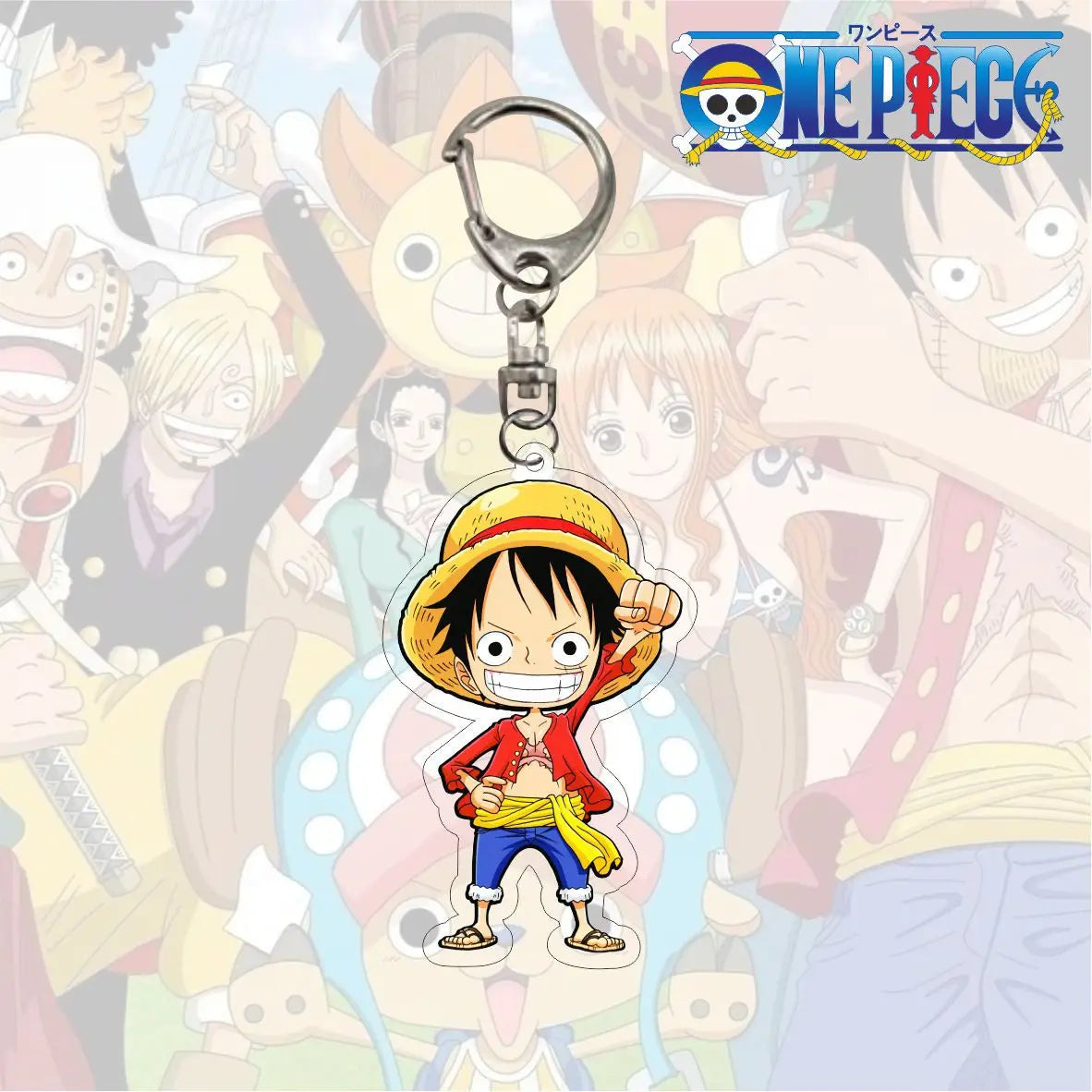 Anime One Piece Trafalgar Law Charlotte Katakuri Nico Robin Nami Chopper Lysop Acryl Schlüsselanhänger Schlüsselanhänger Anhänger Figur Geschenke