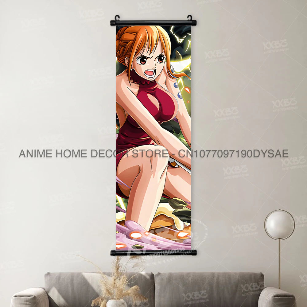 ONE PIECE Posters Anime Monkey D. Luffy Hanging Painting Kaido Home Decor Nico Robin Wall Artwork Garp Scroll Picture Nami Mural - One Piece Merchandise - Free Shipping Buy Now