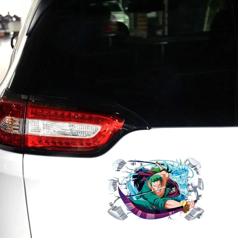 One Piece Luffy Autofensteraufkleber Anime Zoro Heckscheibenaufkleber Dekorative Aufkleber Cartoon Auto Scratch Masking Film Geschenke