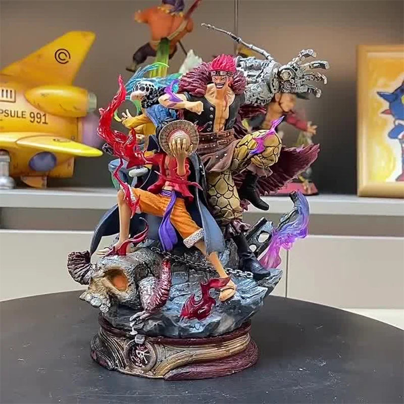 22cm One Piece Figurine Three Captain Anime Figure Kid Law Luffy Action Pvc Model Statue Doll Collection Decoration Toys Gifts - One Piece Merchandise - Free Shipping Buy Now