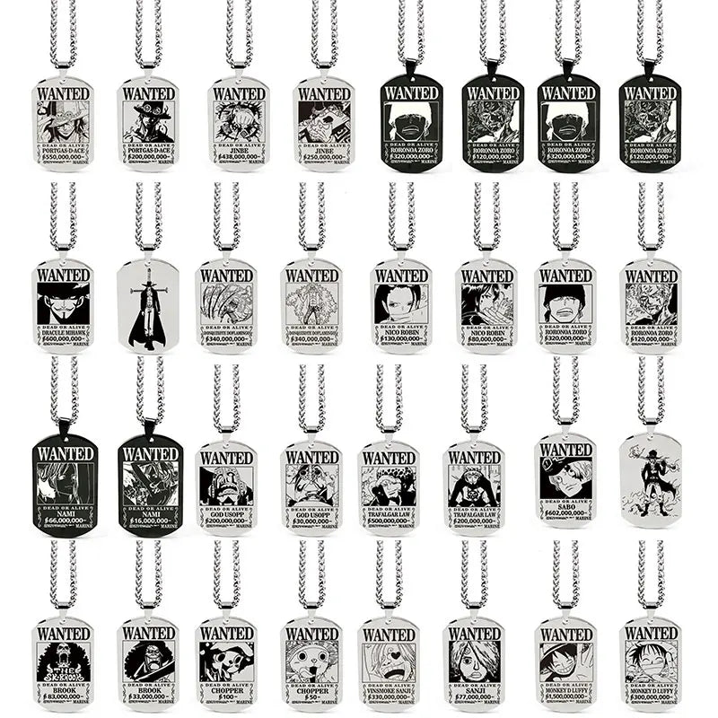 One Piece Anhänger Damen Halskette Japanisches Anime Zubehör Cosplay Luffy Zoro Sanji Manga Titan Schmuck Herren Halskette Geschenk