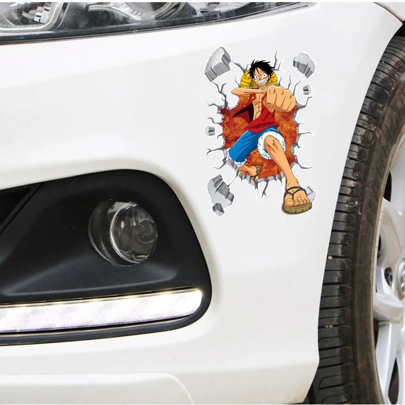 One Piece Luffy Autofensteraufkleber Anime Zoro Heckscheibenaufkleber Dekorative Aufkleber Cartoon Auto Scratch Masking Film Geschenke