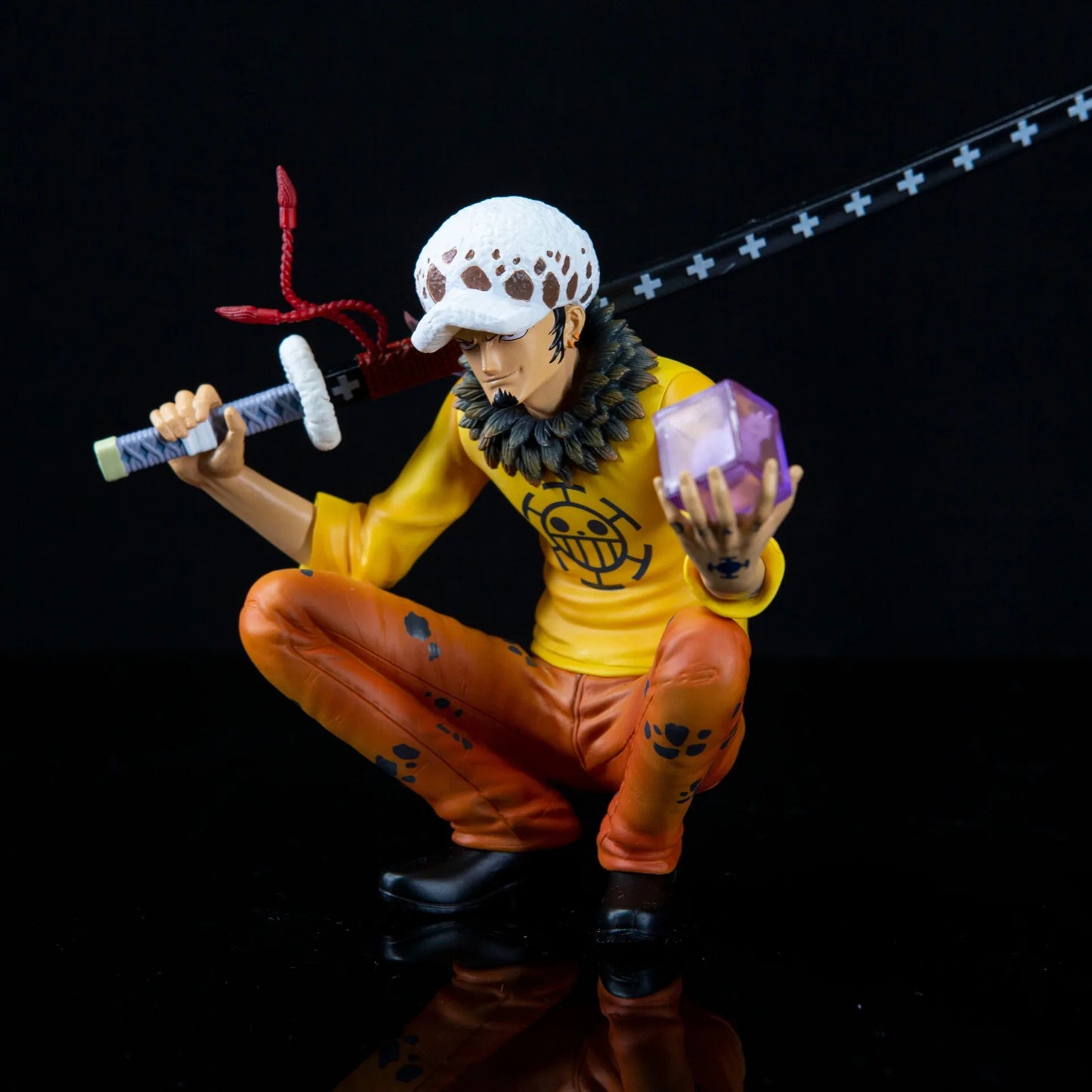 Cartoon Anime One Piece Trafalgar D Water Law Action Figure Squatting Take Knife PVC Manga Statue Figurine Collectible Model Toy - One Piece Merchandise - Free Shipping Buy Now