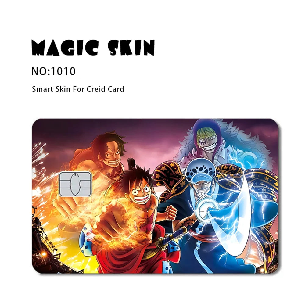 Anime ONE PIECE Luffy Zoro Ace Robin2.5D HD Matt 3M PVC-Aufkleberfolie Klebeband Skin für Kreditkarten-Debitkarten-Aufkleber