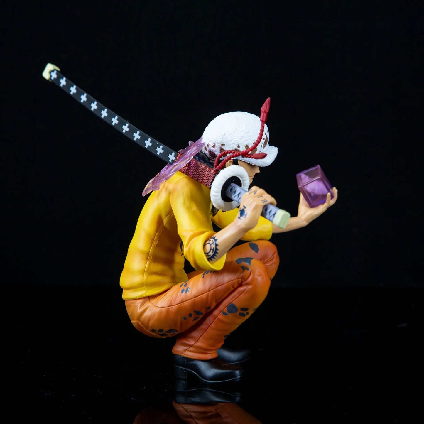 Cartoon Anime One Piece Trafalgar D Water Law Action Figure Squatting Take Knife PVC Manga Statue Figurine Collectible Model Toy - One Piece Merchandise - Free Shipping Buy Now