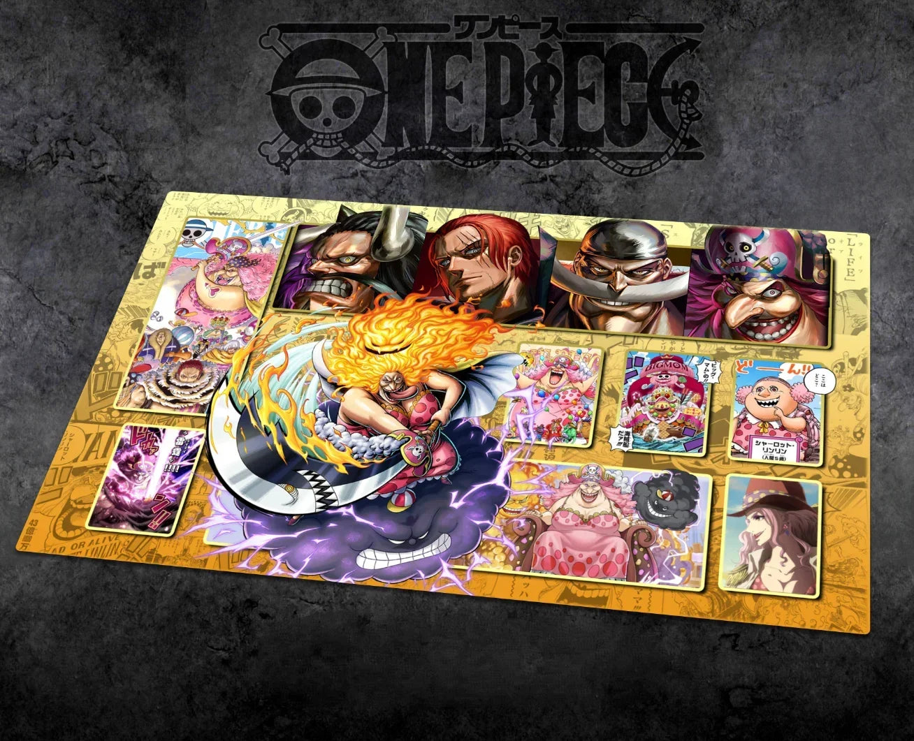 OPCG One Piece Dedizierte SPIELKARTEN-Spielmatte Battle Against Rebecca Roronoa Zoro Trafalgar Law Comic-Serie Spielzeuggeschenke 60 * 35 cm