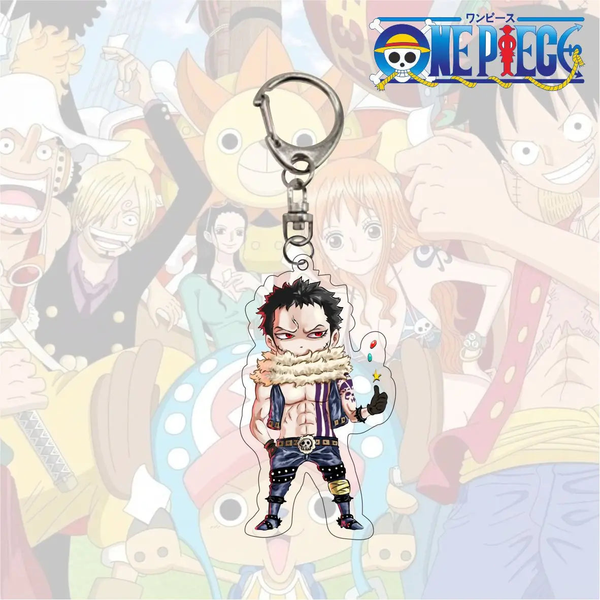 Anime One Piece Trafalgar Law Charlotte Katakuri Nico Robin Nami Chopper Lysop Acryl Schlüsselanhänger Schlüsselanhänger Anhänger Figur Geschenke