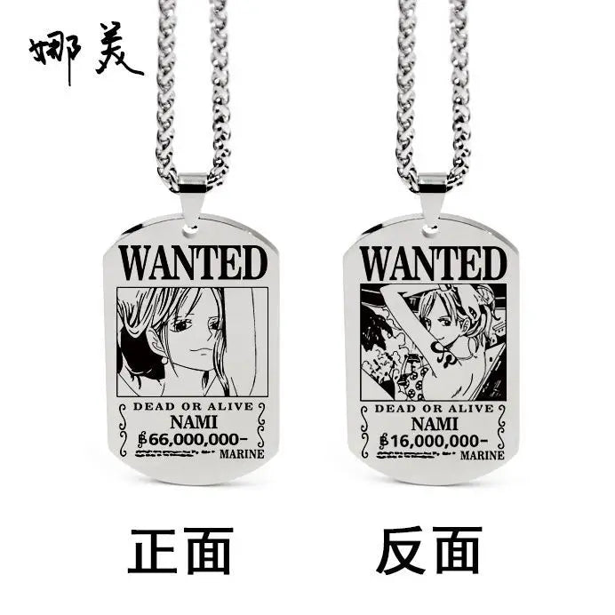 Anime One Piece Necklace Luffy Ace Chopper Zoro Sanji Wanted Pendant Men Women Couples Necklace Fashion Accessories Xmas gift - One Piece Merchandise - Free Shipping Buy Now