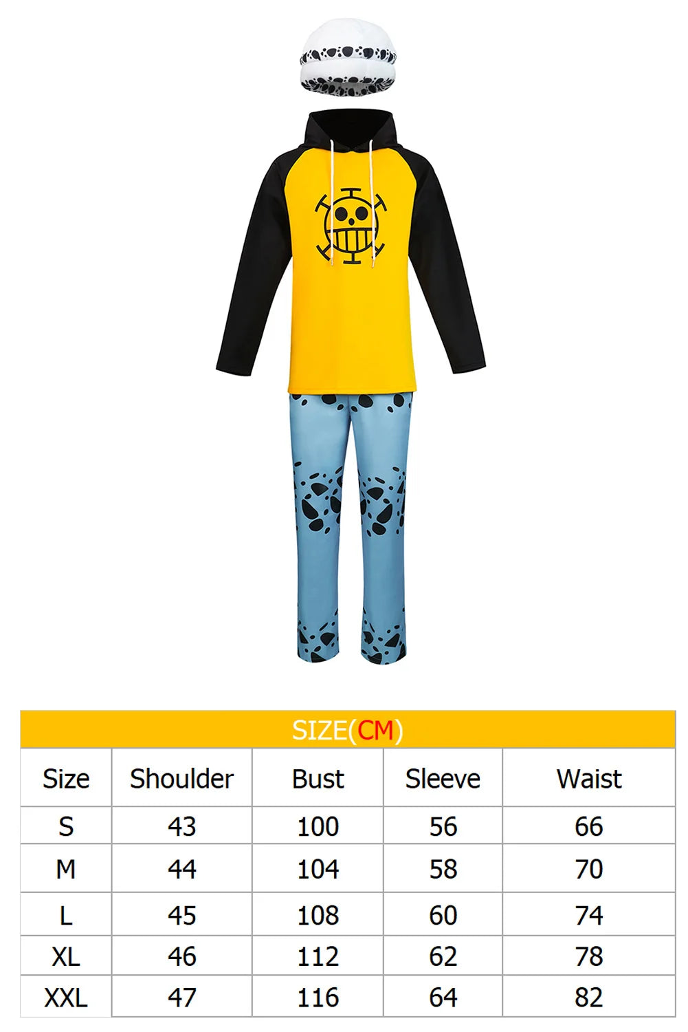 Trafalgar Law Cosplay Hoodie Hose Hut Kostüm Anime One Cos Piece Fantasia Luffy Outfits Halloween Verkleidungsanzug für Erwachsene Männer