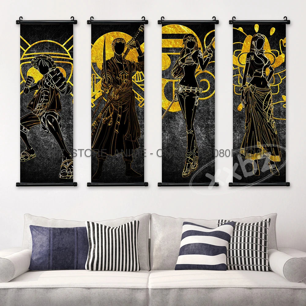 ONE PIECE Scrolls Pictures Canvas Luffy Hanging Paintings Nami Wall Art Zoro Anime Posters Sanji Latest Bedroom Robin Home Decor - One Piece Merchandise - Free Shipping Buy Now
