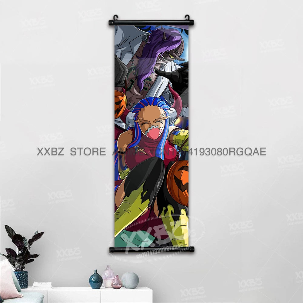 ONE PIECE Scrolls Pictures Sabo Wall Art Kid Pirates Anime Posters Nico Robin Hanging Painting Trafalgar D.Water Law Home Decor