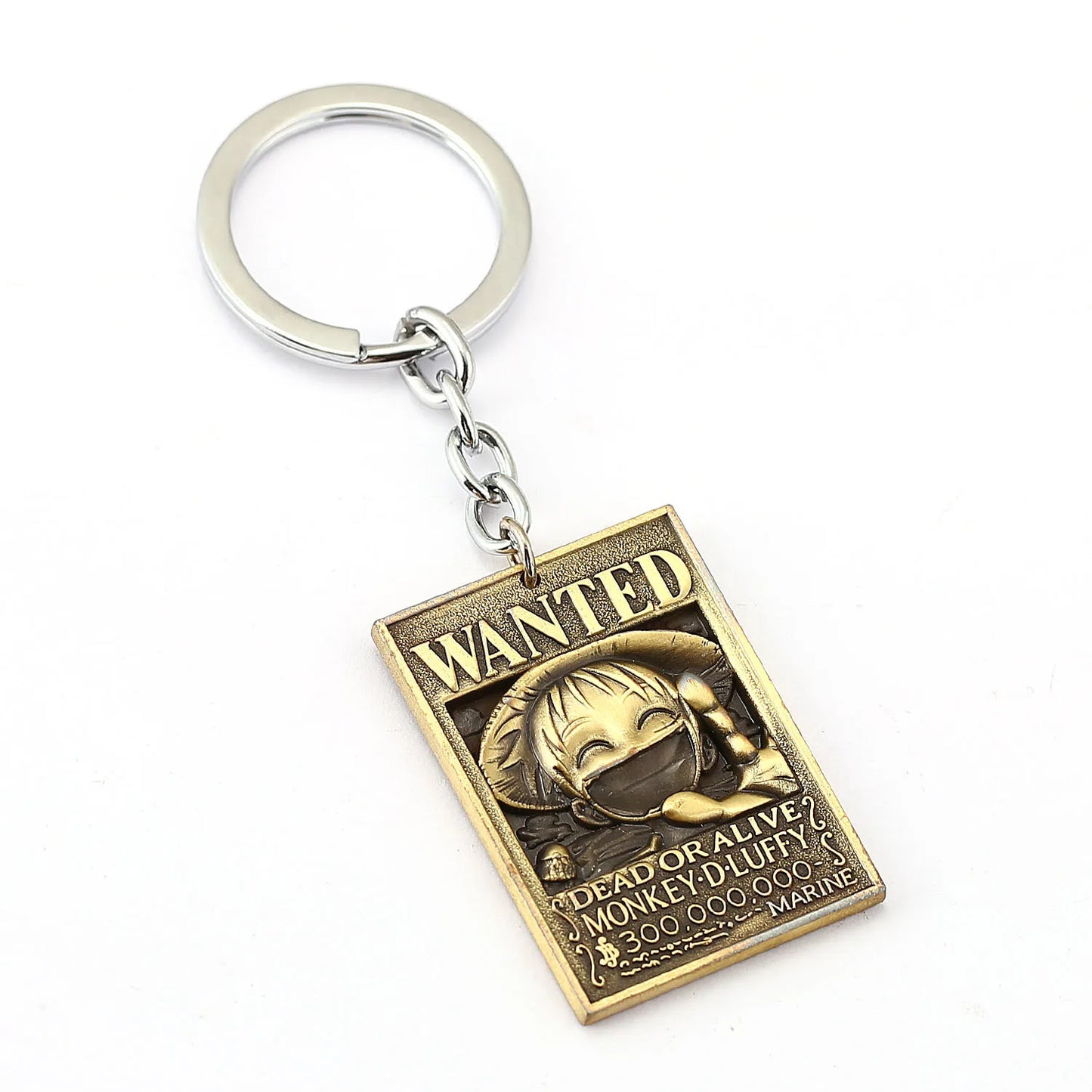 Porte-clés en métal avec affiche de recherche One Piece, Luffy Ace, Sanji, Nami, Robin, Zoro, Chopper, Trafalgar Law, pendentifs pour voiture