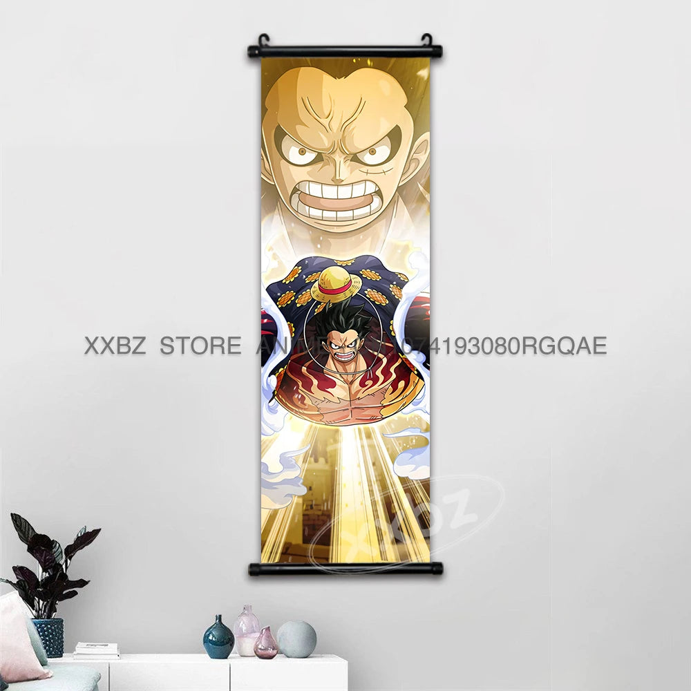 ONE PIECE Scrolls Picture Anime Canvas Hanging Painting Luffy Poster Zoro Home Decor Nami Wall Art Ace Cartoon Robin wallpaper - One Piece Merchandise - Free Shipping Buy Now