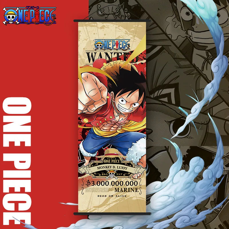 Bandai One Piece Poster Hängendes Bild Luffy Nami Zoro Zweidimensionale Peripherie-Tapeten-Dekoration Scroll Poster 25*70cm