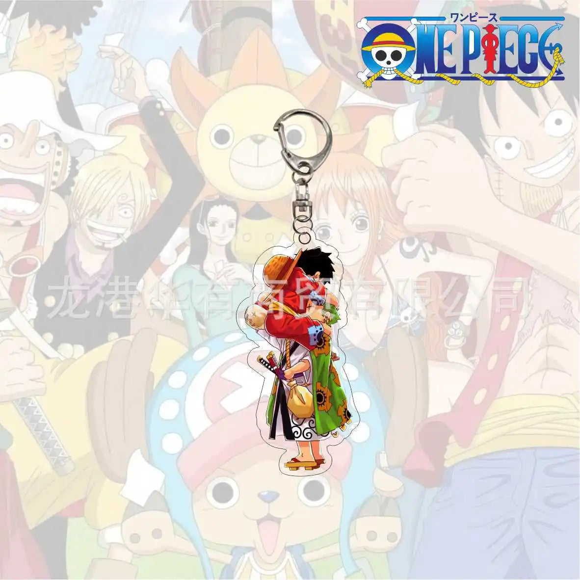 Anime One Piece Trafalgar Law Charlotte Katakuri Nico Robin Nami Chopper Lysop Acryl Schlüsselanhänger Schlüsselanhänger Anhänger Figur Geschenke